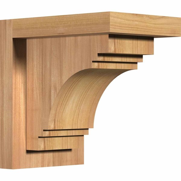 Ekena Millwork Pescadero Smooth Corbel w/Backplate, Western Red Cedar, 5 1/2"W x 8"D x 8"H COR06X08X08PEC01SWR